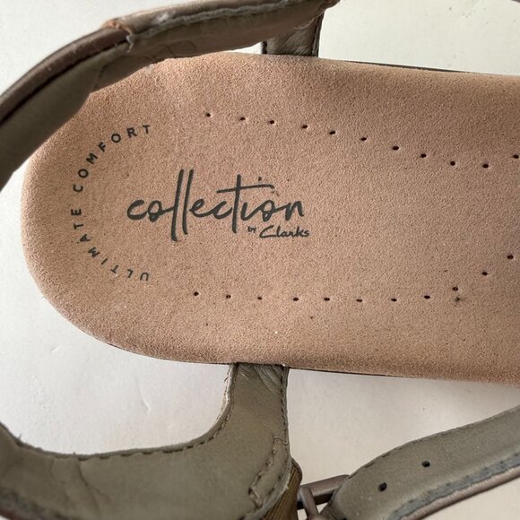 Collection Clarks Womens Loomis Katey Pewter Metallic Strappy Sandals 8.5 - Picture 4 of 6